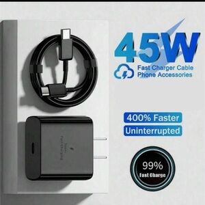 ⚡ 45W Fast Charger Type-C with USB-C Cable-Compatible with iPhone 15/16 Samsung